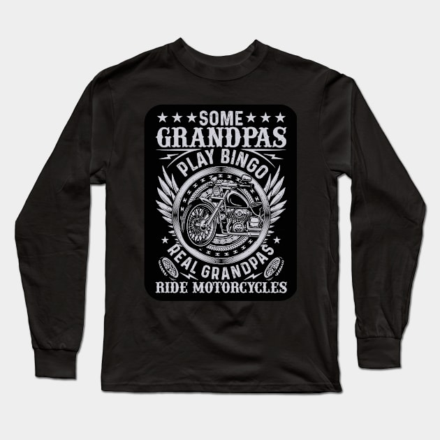 Motorcycle Grandpa Long Sleeve T-Shirt by Spacetrap